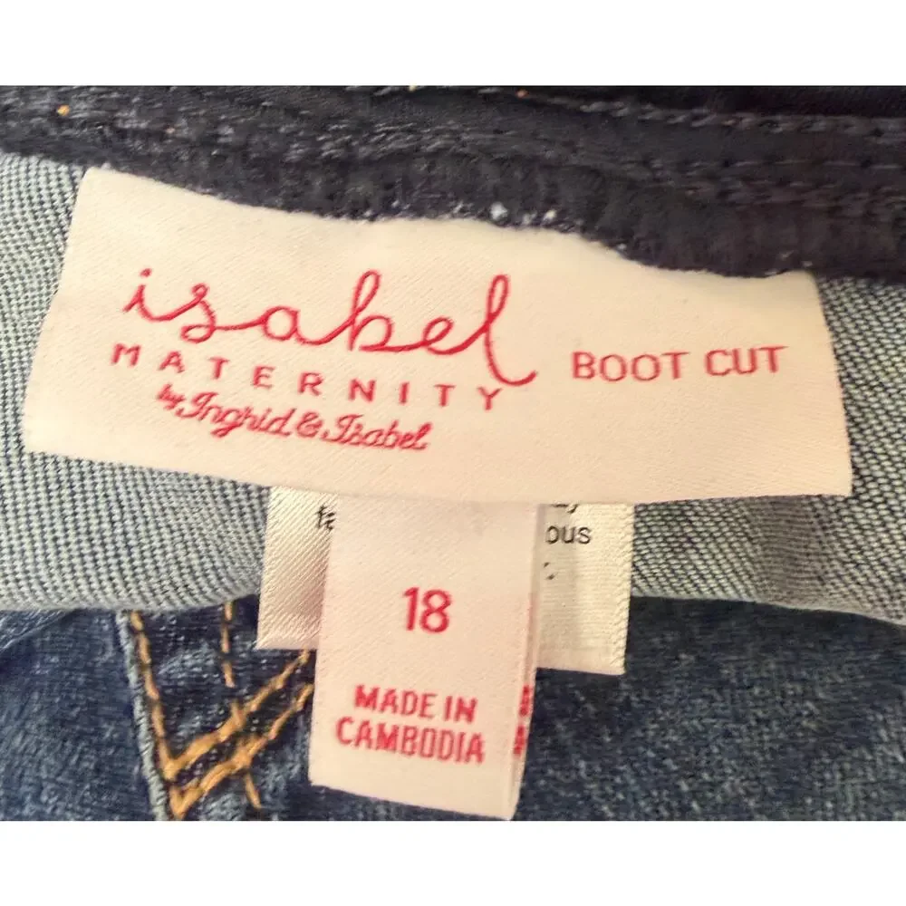 Isabel Maternity Ingrid & Isabel Bootcut Jeans 16 Crossover Panel Stretch New - Picture 12 of 12